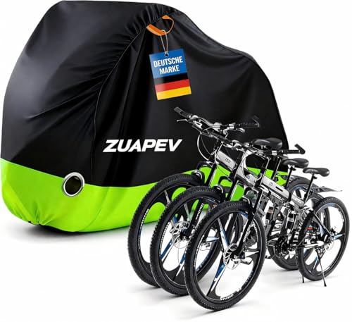 ZUAPEV® Fahrradabdeckung für 2-3 Fahrräder Wasserdicht Wetterfest 210D