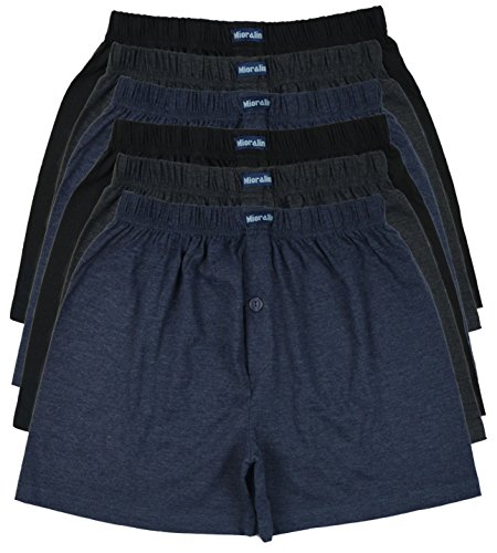 MioRalini TOPANGEBOT Boxershorts farbig weich & locker in neutralen Farben klassischen Unifarben Herren Boxershort, 6 Stück, 7XL-13