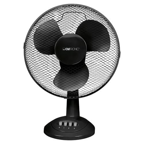 Clatronic® Ventilator mit Schwenkfunktion | Ventilator leise 3 Stufen | Ø 30 cm | Tischventilator 40W | Fan | Tischventilator sehr leise | VL 3602 schwarz
