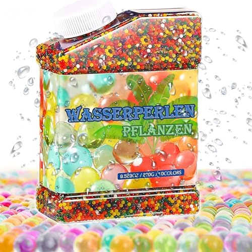 Wasserperlen, 50.000 bunte Perlen, dekorativ & farbenfroh, ungiftig & biologisch abbaubar, Gelperlen für Blumen und Pflanzen