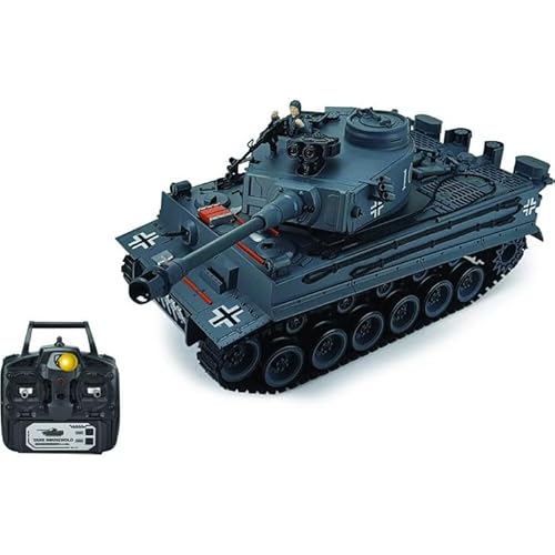 s-idee® RC Panzer S812 German Tiger grau 1:18 2.4 Ghz Battle Tank mit Schussfunktion