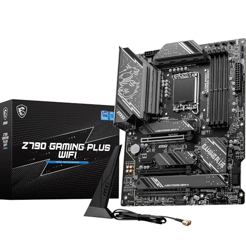 MSI Z790 GAMING PLUS WIFI Mainboard, ATX - Unterstützt Intel Core Prozessoren der 12., 13. und 14. Gen, LGA 1700 - DDR5 Memory Boost 7200+MHz/OC, 1 x PCIe 5.0 x16, 4 x M.2 Gen4, 2.5G LAN, Wi-Fi 6E