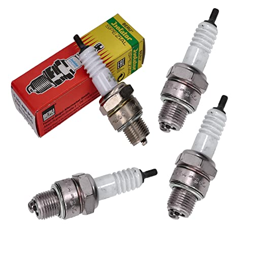 UK-Motors 4er Set Beru Zündkerze ZM14-260 für Simson Oldtimer Mopeds, M14x1.25 mm, Platin, Kupfer, 4x