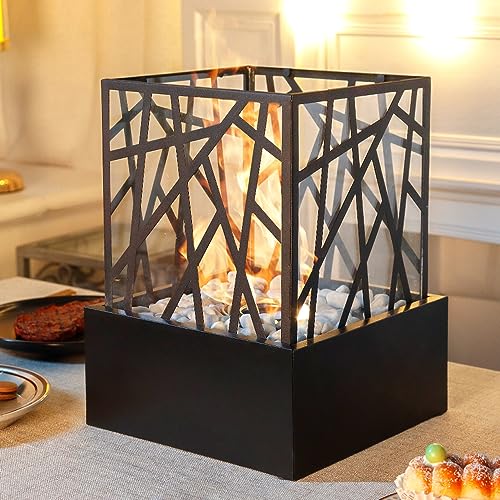 JHY DESIGN Schwarzer 29cm H Tisch-Kamin Feuerschale