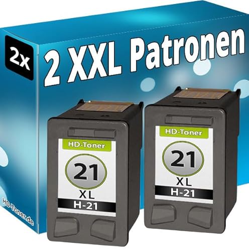 Inkadoo 2X Tinte Patronen kompatibel für HP 21 XL DESKJET 3920 3940 D1360 D1460 D1560 D2360 D2460