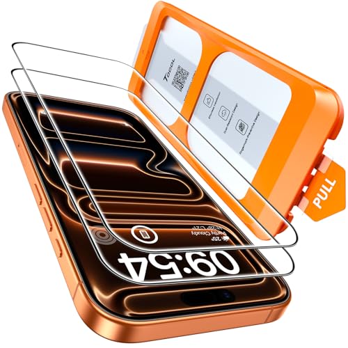 TOCOL für iPhone 17 Pro für Panzerglas 6,3 Zoll, Full Screen Automatische Installation 9H Folie Stoßfest Kratzfest Anti-Fingerabdruck Anti-Bläschen, Kompatibel mit Hülle, 2 Stück