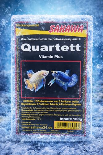 SAHAWA® Frostfutter 5X 100g Blister Quartett verpackt mit Trockeneis -78°C, Aquarium, Aquaristik, Fischfutter, Frostfutter