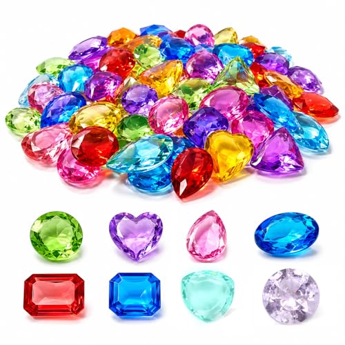 Hopton Edelsteine für Kinder, 100 Stück Bunte Diamanten Kinder, Kristalle