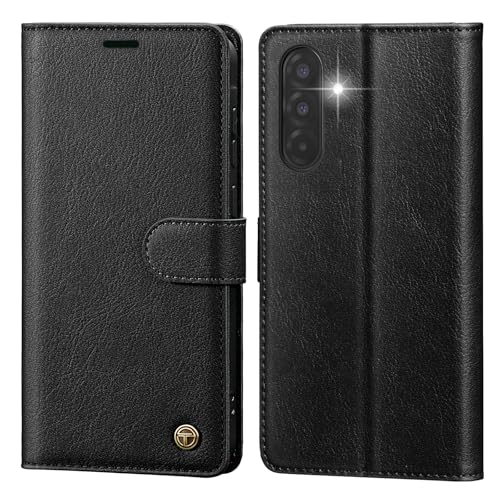 CASBST Handyhülle für Samsung Galaxy A56 5G Hülle, Hochwertig Leder Schutzhülle Klappbar für Samsung A56 Flip Case mit Kartenfach Ständer Magnet Handytasche mit RFID für Galaxy A56 Klapphülle Schwarz