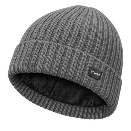 DTUOMO Merinowolle Mütze Herren, Winter Warme Unisex Wintermütze Strickmütze Thermo Beanie, Weich, Stretchy, Unisex, für Damen & Herren