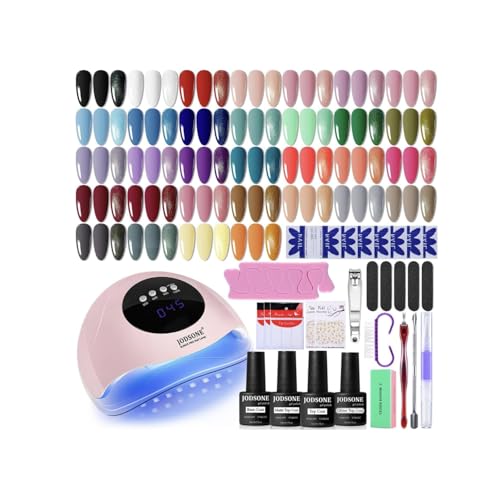 JODSONE Gel-Nagellack-Set mit UV-Licht 32 Farben Gel-Nagellack + 4 funktionelle Klebeflaschen-Set Soak-Off-Maniküre-Werkzeuge Geschenke für Frauen
