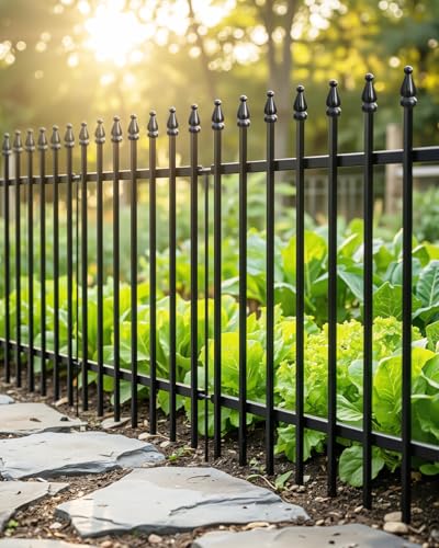 ARIFARO Dekorative Metall Gartenzaun 71cm hoch x 56cm breit 5 Pack, Tier Barriere für Hund Haustier, Grenze Gartenzaun für Outdoor Patio Rasen Hof Blumenbeet