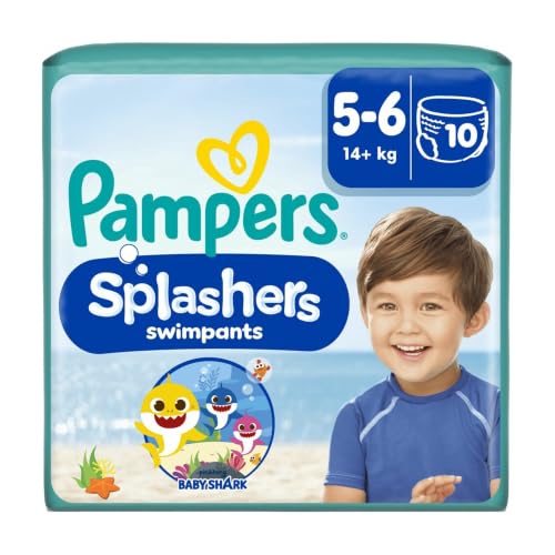 Pampers Splashers Baby Shark Einweg-Schwimmwindeln 5-6, 10 Stück, 14kg+