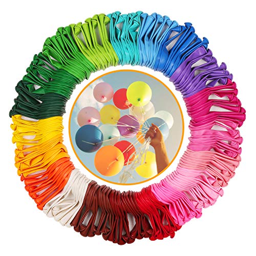 Luftballons Bunt, Luftballons 200 Stück in 20 Farben Latex Ballons, Luftballons Geburtstag, Helium Balloons, 100% Naturlatex, Luftballons für Faschingsdeko, Geburtstagsdeko, Hochzeit Deko