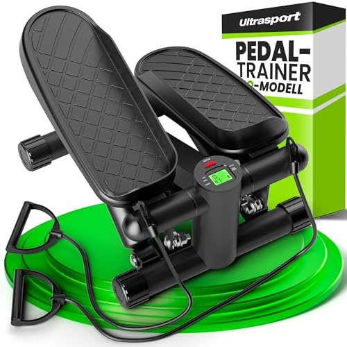 Ultrasport Stepper für Zuhause I Mini Fitness, 2 in 1 Up-Down Swing Stepper LCD Display I Fitness Stepper für Zuhause, Ministepper, Schwarz