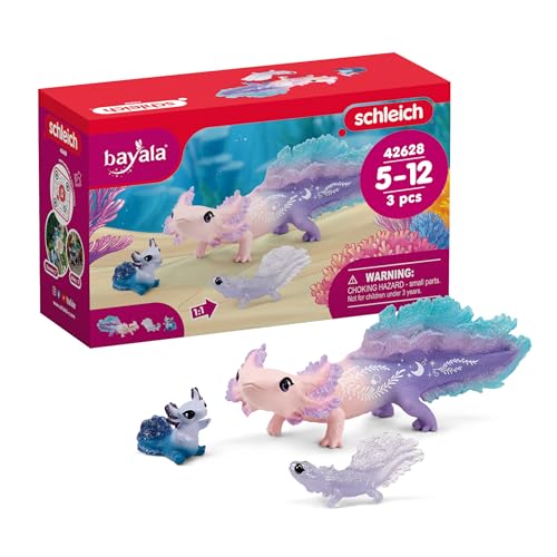 schleich BAYALA | Axolotl Mama und Babys 42628 | detailgetreue Figuren | tolles Geschenk für Mädchen und Jungen | wunderschöne Sammelfiguren | Spielfigur ab 5 Jahren | Set aus 3 Teilen