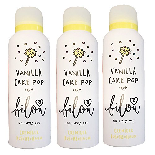 bilou Duschschaum Vanilla Cake Pop, 3er Pack (3 x 200ml Flasche)