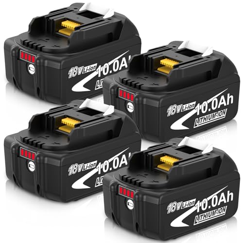 4X10.0Ah Ersatzakku für Makita Akku 18V 10000mAh für BL1860B BL1850B BL1850 BL1860 BL1845 BL1840 LXT-400