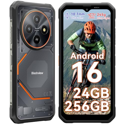 Blackview FORT 2 Outdoor Handy Ohne Vertrag Android 15, Outdoor Smartphone 245g/10.7mm Ultra-thin, 24GB+256GB/2TB Baustellenhandy, MTK G81, 6.56