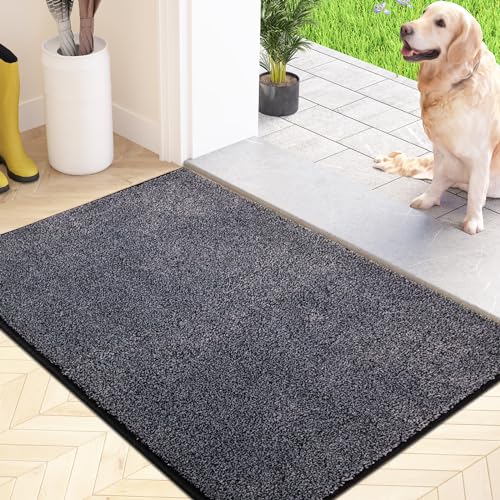 FCSDETAIL Schmutzfangmatte Innen 50 x 80 cm, rutschfeste Maschinenwaschbare Fußmatte, Sauberlaufmatte, Eingangstürmatte mit Wasserabsorbierenden, Fussmatte für Hund, Eingang, Haustür & Flur
