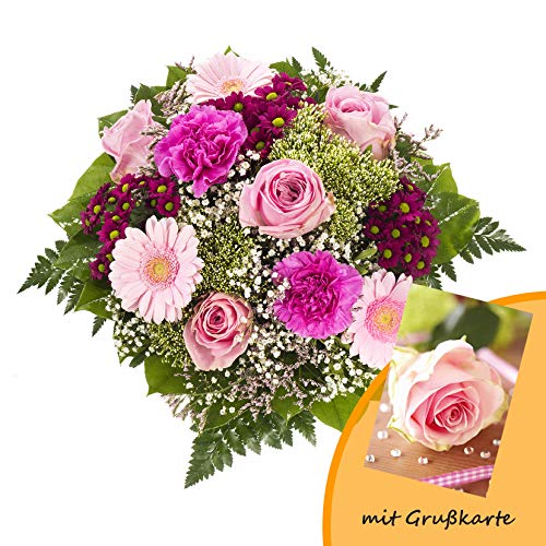 Dominik Blumen und Pflanzen, Blumenstrauß Herzklopfen und Grußkarte