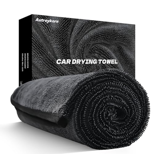 Autreykorn Trockentuch Auto Mikrofaser Ultra Absorbierende 90x60 cm Mikrofasertuch 700GSM Schnelltrocknend, Fusselfrei Streifenfrei für Autopflege, Glas, Lack