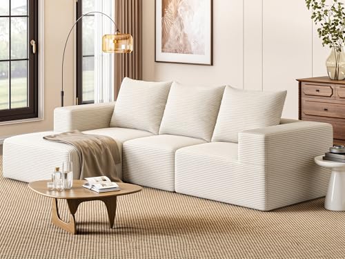 YITAHOME Ecksofa L-Form, Boneless Sofa mit Schlaffunktion, Modular Cord