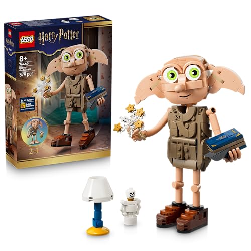 LEGO Harry Potter Dobby, der Freie Elf Spielzeug - Modellbau umbaubar in eine Kreacher Figur - DIY Kinderzimmer Deko - Geschenk für Mädchen, Jungen und Fans ab 8 Jahren - 76469