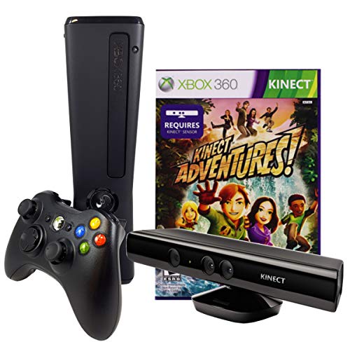 Xbox 360 - Konsole Slim 4 GB inkl. Kinect Sensor + Kinect Adventures, schwarz-matt