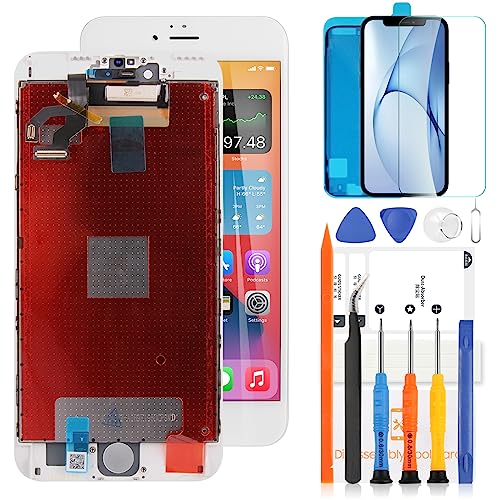 LCD Bildschirm für iPhone 6S Plus 5,5 Zoll LCD Display 3D Touch Screen Digitizer Assembly für iPhone 6s Plus A1634 A1687 A1690 A1699 Glas Ersatzbildschirm mit Werkzeug (weiß)