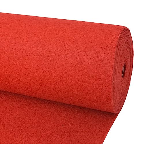 vidaXL Messeteppich Glatt 1x24 m Rot Auslegware Meterware Teppich Bodenbelag