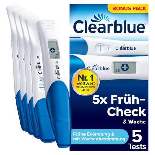Clearblue Schwangerschaftstest Frühtest 5x Früh-Check & Woche, 5 Tests