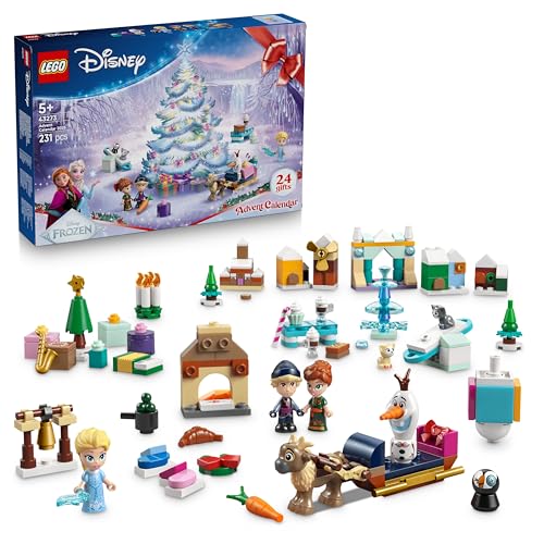 LEGO ǀ Disney Frozen Adventskalender 2025 Kinder Spielzeug - Kreatives Spielset - Bauset mit den Figuren ELSA, Anna, Olaf, Kristoff und Sven - Geschenk für Mädchen und Jungen ab 5 Jahren - 43273