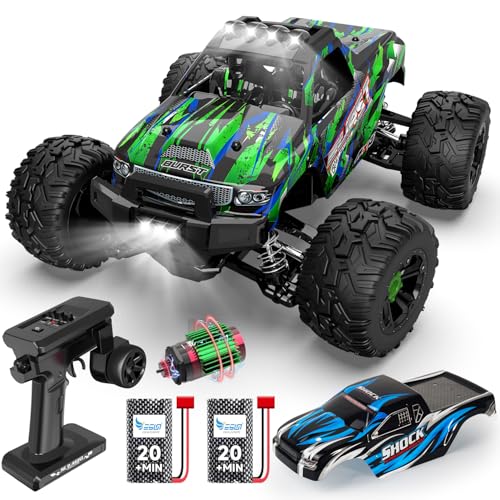 Ferngesteuertes Auto, 1 14 RC Auto Brushless 75+ km/h Offroad, 4WD RC Car Schnelle mit 7 Licht, 2 Akku, 2.4GHz All-Terrain Ferngesteuertes Autos ab 8 10 Jahre Erwachsene