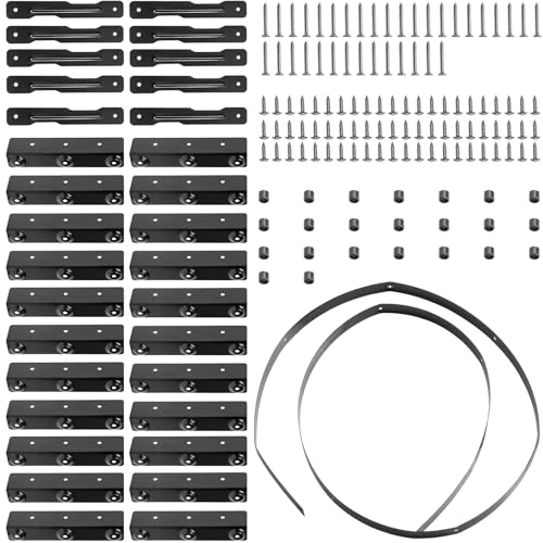 Louvers Hardware Jalousien-Montagesatz, Universalbeschlag für Holzjalousien, Louvers Hardware Set für Jalousien und Rollläden, kompletter Satz Montagezubehör für 11 Bretter, Eisen, schwarz