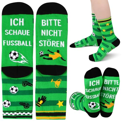 BOFUNX Fussball Fanartikel Lustige Fussball Geschenke für Männer bitte nicht stören Socken Fussballfan Fußballliebhaber Kinder Damen Herren Geburtstag Weihnachten Vatertag Geschenk 38-46