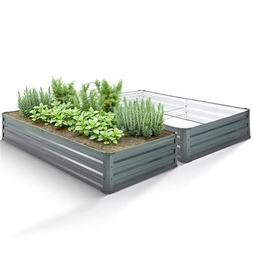 Arebos Hochbeet Metall 2er Set 180x90x30 cm | Gartenbeet aus verzinktem Stahl | Pflanzbeet wetterfest & rostfrei | Rechteckiges Gemüsebeet für Garten & Terrasse | Hochbeet Bausatz ohne Boden