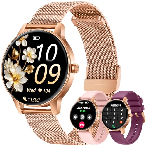 Smartwatch Damen mit Bluetooth Telefonfunktion Sportuhr: 1.27