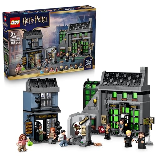 LEGO Harry Potter Zaubererläden in der Winkelgasse Spielzeug - Miniatur Modellbau mit 8 Minifiguren & sammelbarem Patronus - Kinderzimmer Deko - Geschenk für Mädchen, Jungen & Fans ab 8 Jahren - 76471