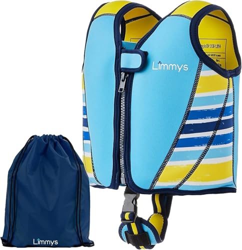 Limmys Schwimmweste für Kinder – Schwimmhilfe mit verstellbarem Auftrieb, Testsieger bei Vergleich.de, weicher Neopren-Komfort, sichere und robuste Verarbeitung, mit Transportbeutel