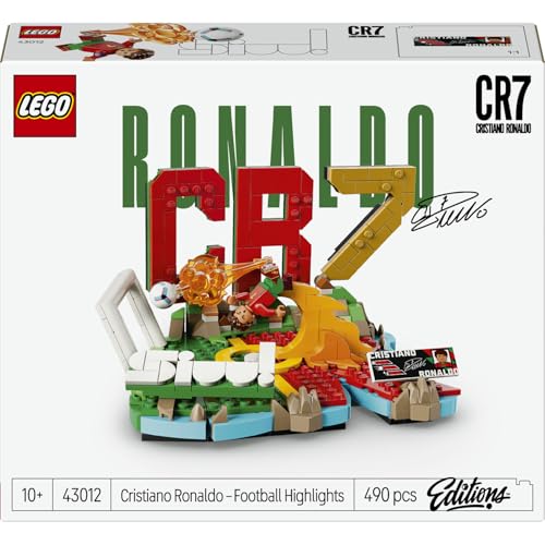 LEGO Editions Cristiano Ronaldo – Fußball-Highlights 43012 | Spielzeug ab 10 Jahren für Jungen, 3D Modellbau mit Minifigur zum Sammeln, Kinderzimmer Deko, Geschenk, 490 Teile