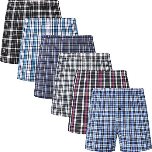 JupiterSecret Boxershorts Herren Baumwolle Unterhosen Männer Amarican Boxershorts 6er und 10er Packs, 6er Pack Schwarz, L