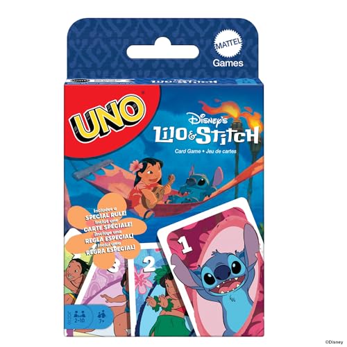 Mattel Games UNO Lilo & Stitch Kartenspiel, ab 7 Jahren, 2-10 Spieler