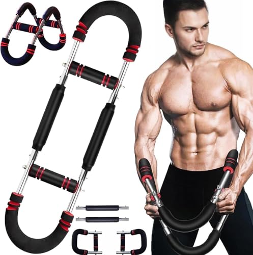 Twister Armtrainer – Verstellbares Brust Trainingsgerät (30-50 kg / 70-110 lb), Portable Power Twister Stange mit abnehmbarem Design – Fitnessübungen überall Fitnessgeräte für Zuhause
