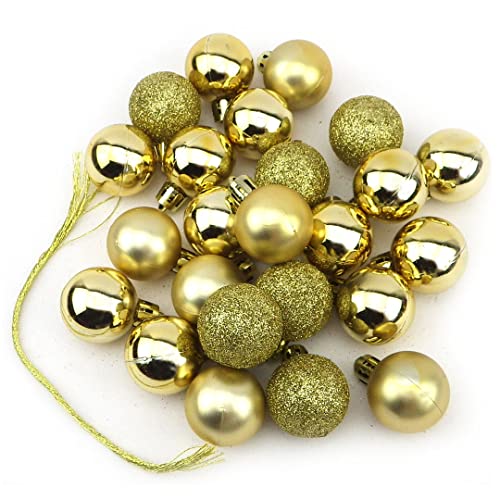 24 kleine mini Weihnachtskugeln Kugeln Weihnachten Baumschmuck Gold (Gold)