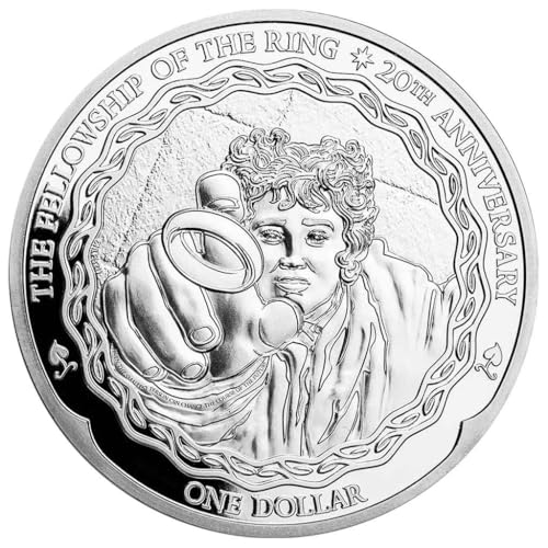 Generisch 1 Unze Silbermünze - Herr der R. -ge 1. Ausgabe Neuseeland 2021-1 oz Silber 20. Jubiläum