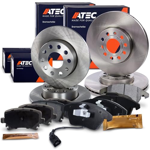 ATEC Germany Bremsenset inkl. Bremsscheiben Vorne Ø 288 mm Belüftet + Hinten Ø 260 mm Voll + Bremsbeläge Vorne & Hinten