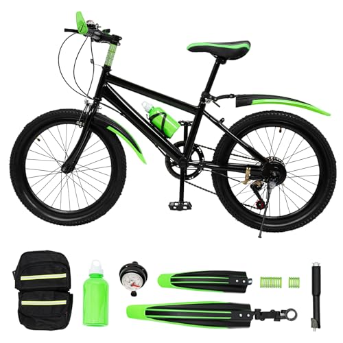 CHIMHOON 20 Zoll Kinder Fahrrad, Jungen Mädchen Mountainbike, 7 Gang Kinderfahrrad, Grün Rot Junior Fahrrad, Upgrade Kinder-Mountainbike für 8-13 Jahre | EU Stock (Grün)