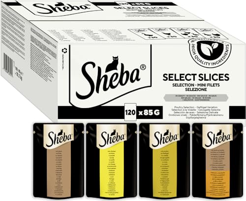 Sheba Selection Katzen Nassfutter im Portionsbeutel Geflügel Variation in Sauce Multipack 120x85g