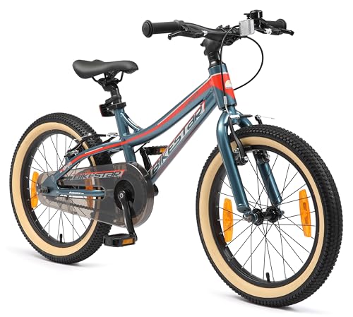 BIKESTAR Kinder Fahrrad Aluminium Mountainbike mit V-Bremse für Mädchen und Jungen ab 5 Jahre | 18 Zoll Kinderrad MTB | Petrol